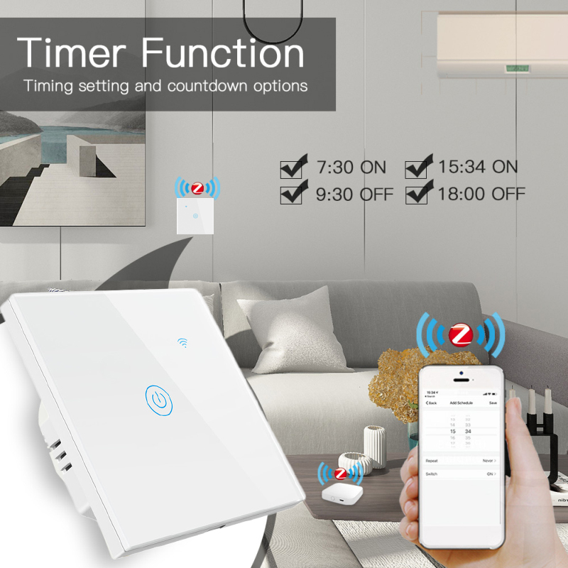 EU No Neutral Alexa Smart Home Touch Screen Light Wifi Smart Switch from China supplier